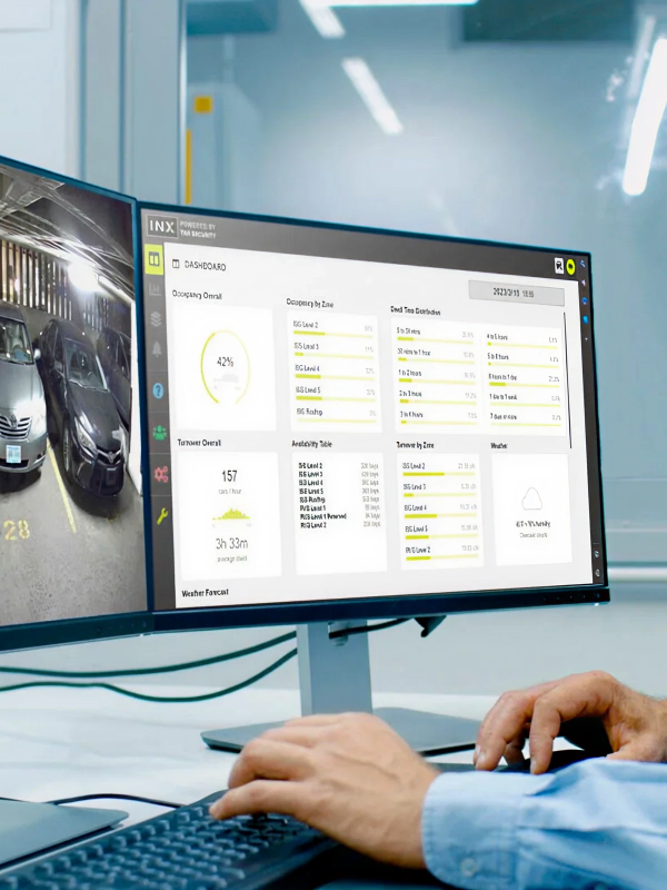 Professional working with technology to address challenges